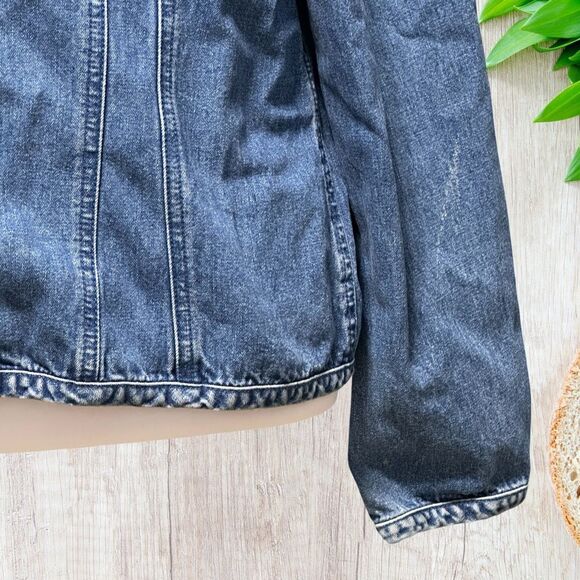 Talbots Womens Jean Denim Jacket Size Medium Vintage 90s Y2K Retro - Picture 3 of 8